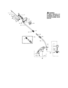 Drive Shaft/Handle/Shield Diagram and Parts List for FX26SC Type 1 Weed Eater Trimmer